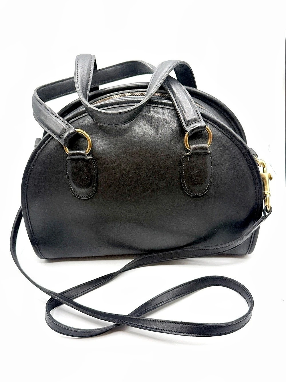 COACH Dome Satchel Leather Black